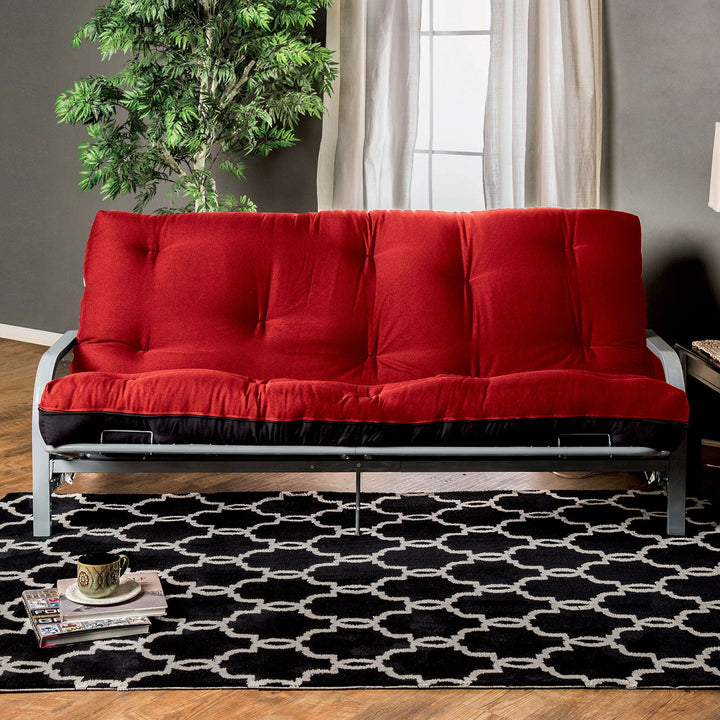 Furniture Of America Knox Red/Black Contemporary 8" Red Black Futon Mattress With Inner Spring Model FP-2415BR - MONAVILLA