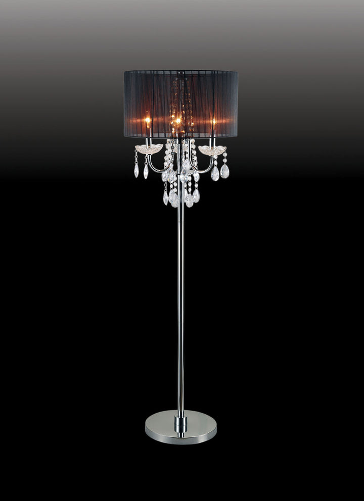 Furniture Of America Jada Chrome/Black Glam Floor Lamp Model L76733BK-F - MONAVILLA