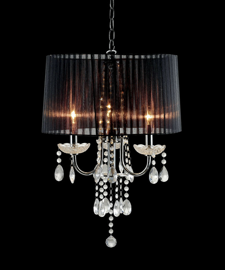 Furniture Of America Jada Chrome/Black Glam Ceiling Lamp Model L76733BK-H - MONAVILLA