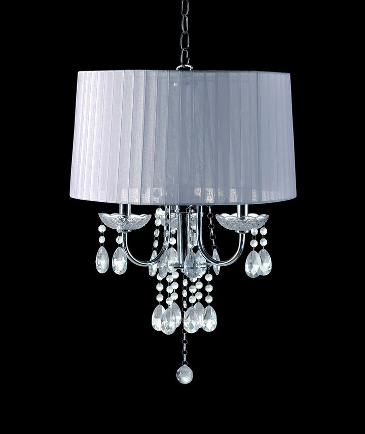 Furniture Of America Jada Chrome/White Glam Ceiling Lamp Model L76733WH-H - MONAVILLA