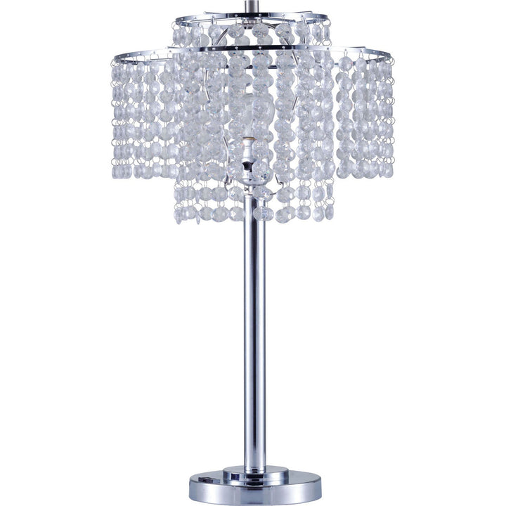 Furniture Of America Kaitlyn Chrome Glam 12"H Crystal Chrome Table Lamp Model L7735SN - MONAVILLA