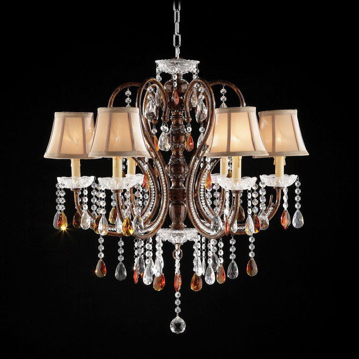 Furniture Of America Juliet Golden Brown Traditional Ceiling Lamp, Hanging Crystal Model L95113H - MONAVILLA