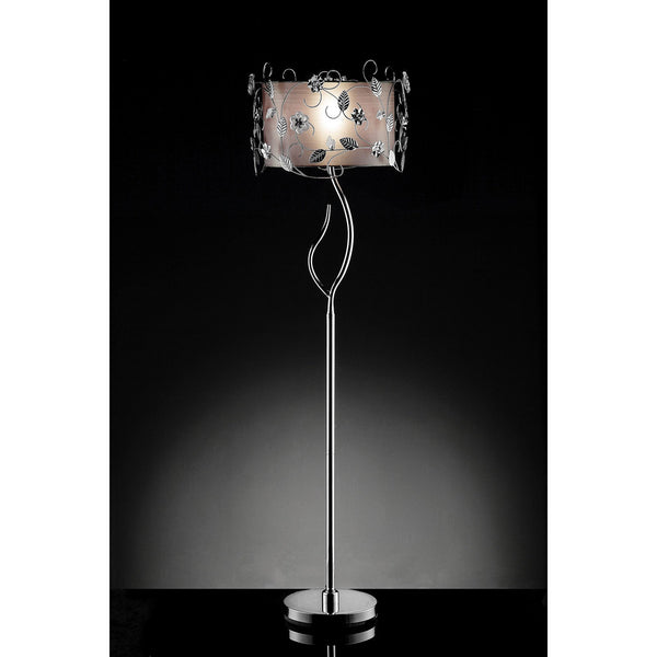 Furniture Of America Elva Silver/Chrome Glam Floor Lamp, Double Shade Model L95121F - MONAVILLA