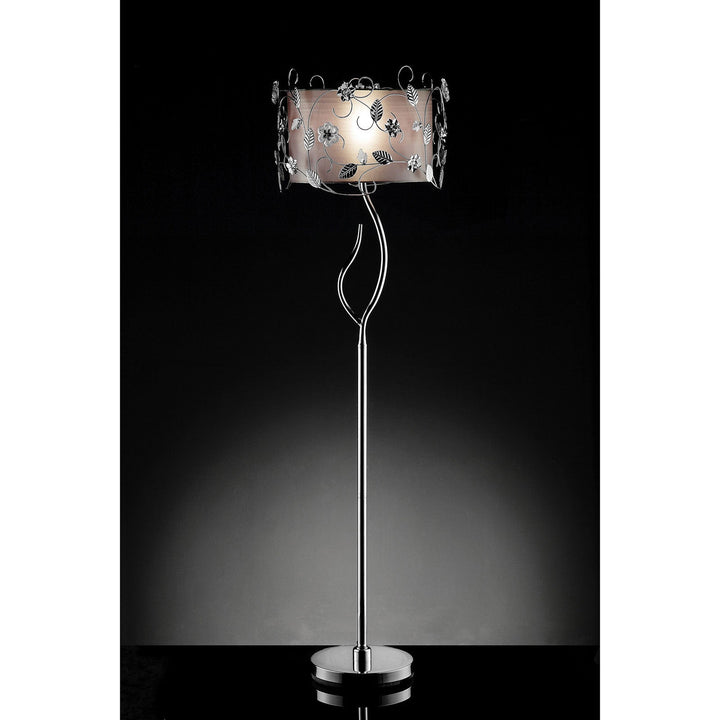 Furniture Of America Elva Silver/Chrome Glam Floor Lamp, Double Shade Model L95121F - MONAVILLA