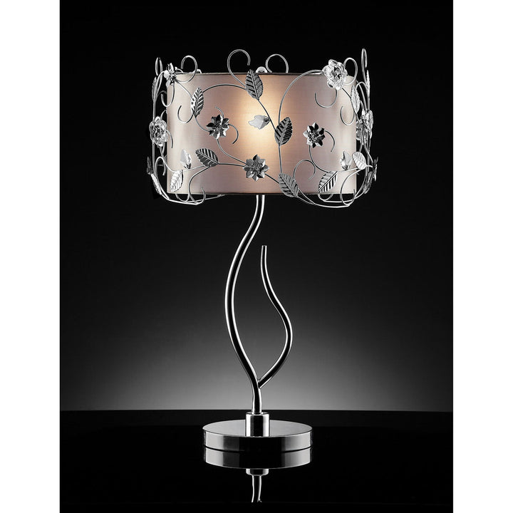 Furniture Of America Elva Silver/Chrome Glam Table Lamp, Double Shade Model L95121T - MONAVILLA