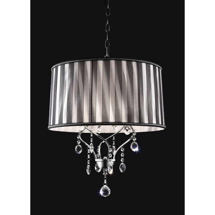 Furniture Of America Arya Black/Chrome Glam Ceiling Lamp, Hanging Crystal Model L95123H - MONAVILLA