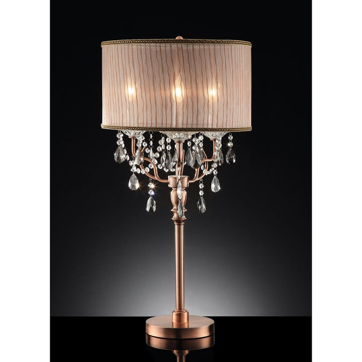 Furniture Of America Cecelia Copper Traditional Floor Lamp, Hanging Crystal Model L95126T - MONAVILLA