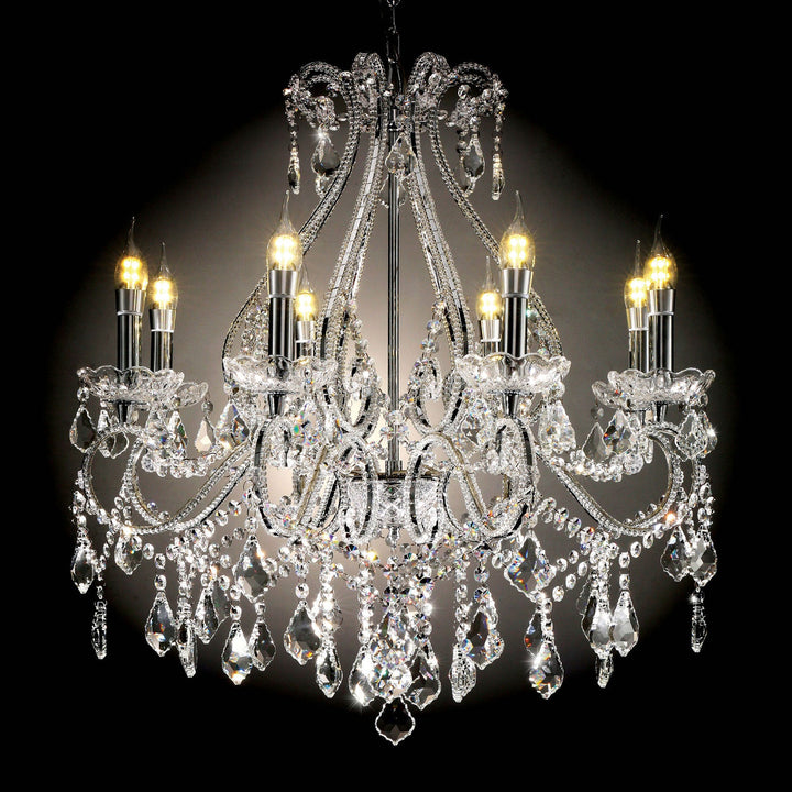 Furniture Of America Jen Clear Traditional Ceiling Lamp, Hanging Crystal Model L9802H - MONAVILLA