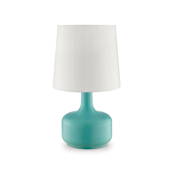 Furniture Of America Farah Teal Contemporary 17"H Matte Teal Table Lamp Model L9819TL - MONAVILLA