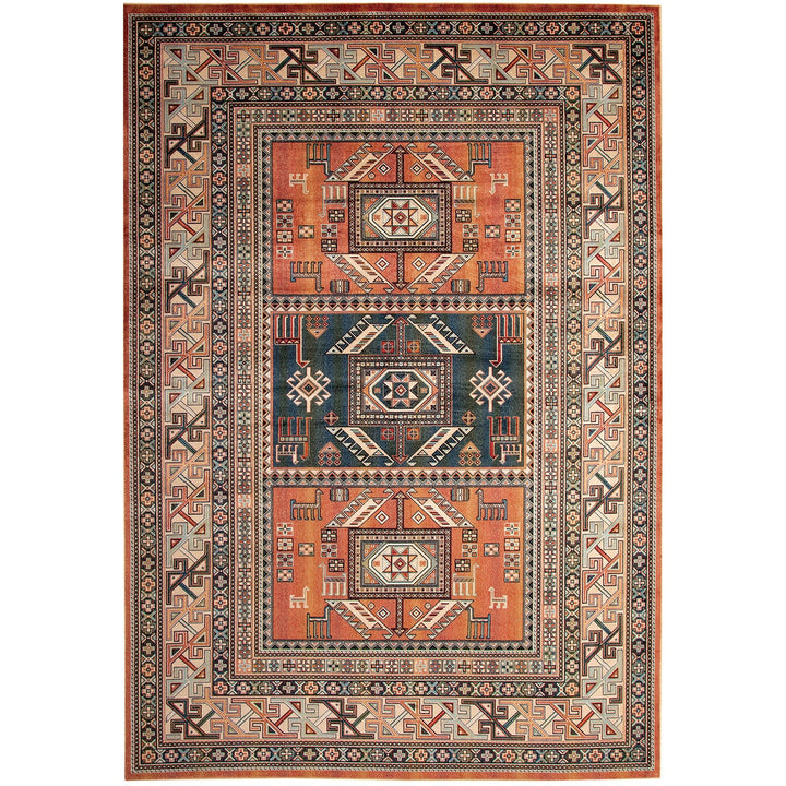 Furniture Of America Mortsel Orange/Multi Contemporary 5'3" X 7'6" Area Rug Model RG1021 - MONAVILLA