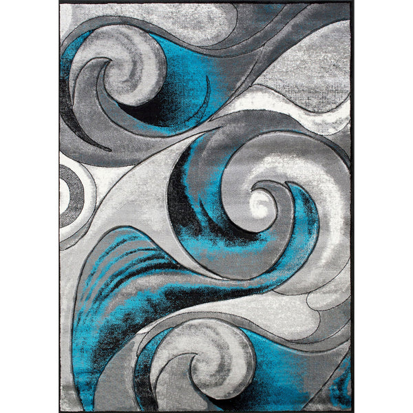 Furniture Of America Niksar Turquoise Contemporary 5' X 7' Area Rug Model RG5223 - MONAVILLA