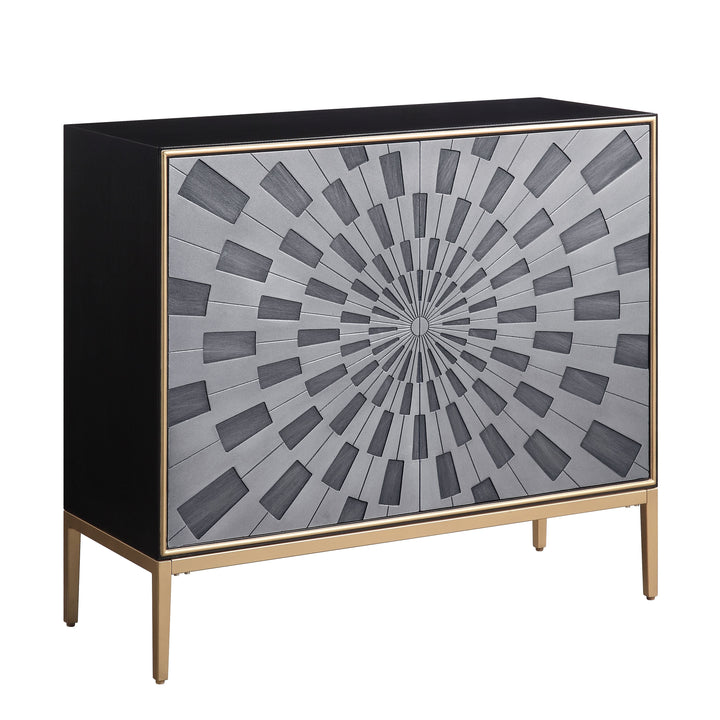 ACME Quilla Black, Gray & Brass Finish Accent Table Model AC00200 - MONAVILLA