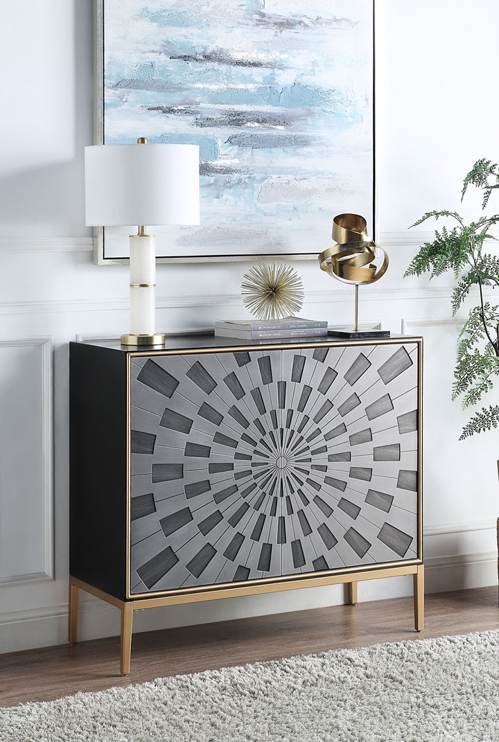 ACME Quilla Black, Gray & Brass Finish Accent Table Model AC00200 - MONAVILLA