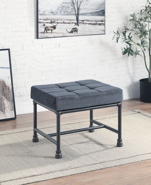 ACME Brantley Gray Velvet & Sandy Gray Finish Ottoman Model AC00427 - MONAVILLA