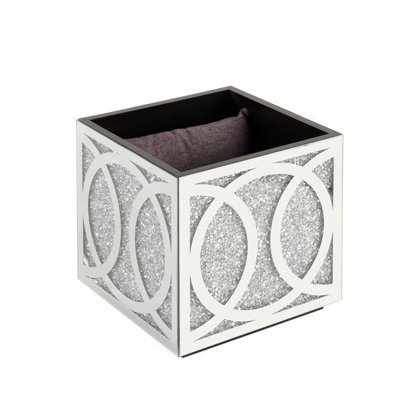 ACME Noralie Mirrored & Faux Diamonds Ottoman Model AC00529 - MONAVILLA