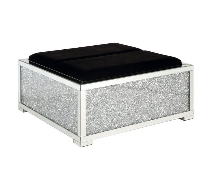 ACME Noralie Mirrored & Faux Diamonds Ottoman Model AC00531 - MONAVILLA