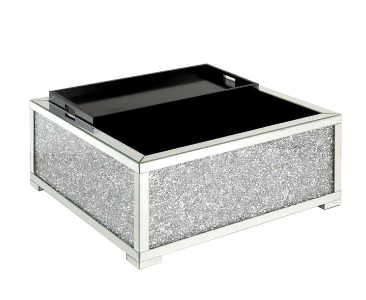 ACME Noralie Mirrored & Faux Diamonds Ottoman Model AC00531 - MONAVILLA