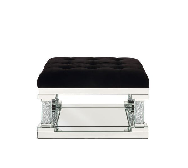 ACME Noralie Mirrored & Faux Diamonds Ottoman Model AC00537 - MONAVILLA