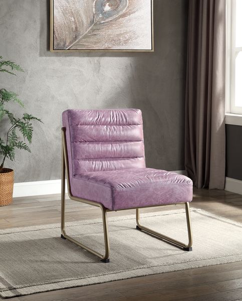 ACME Loria Wisteria Top Grain Leather Accent Chair Model AC00657 - MONAVILLA