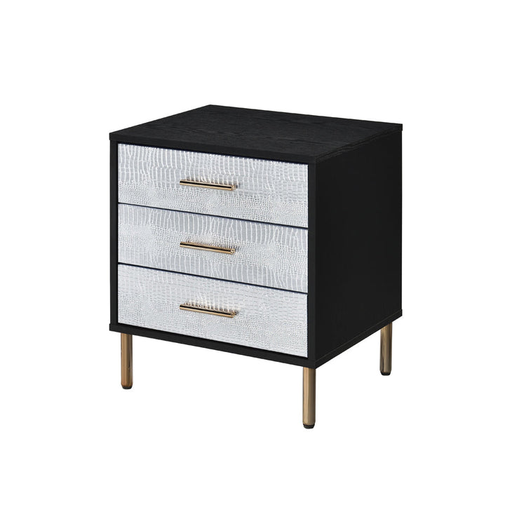 ACME Myles Black, Silver & Gold Finish Nightstand Model AC00842 - MONAVILLA