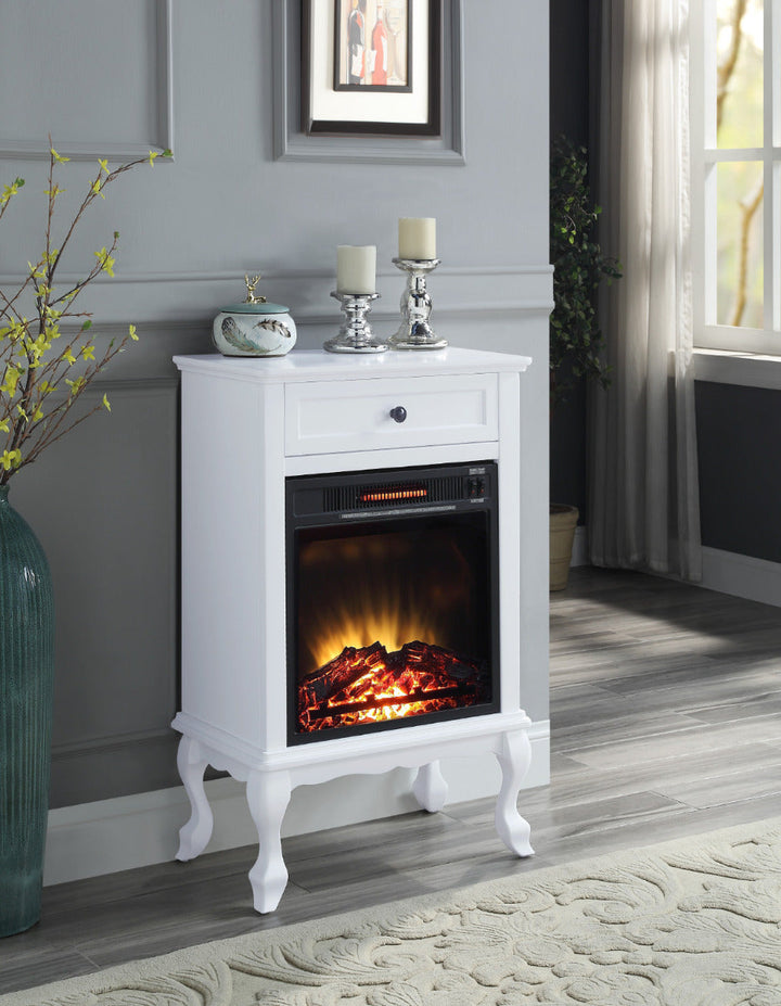 ACME Eirene White Finish Fireplace Model AC00853 - MONAVILLA