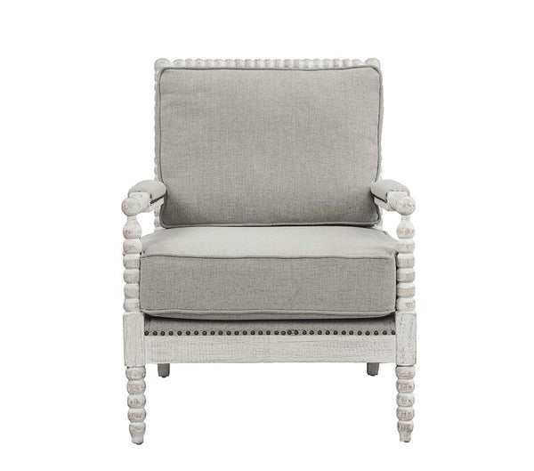 ACME Saraid Gray Linen & Light Oak Finish Accent Chair Model AC01164 - MONAVILLA