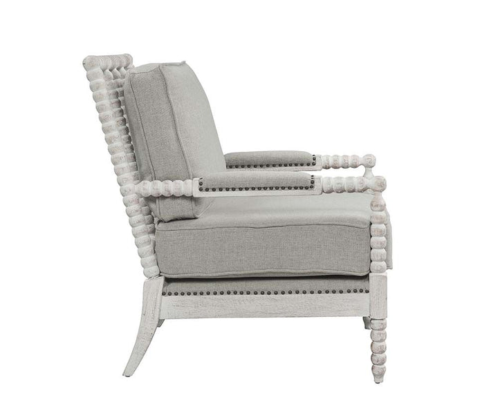 ACME Saraid Gray Linen & Light Oak Finish Accent Chair Model AC01164 - MONAVILLA