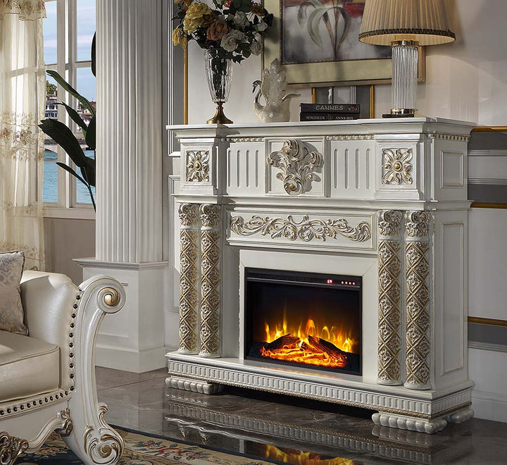 ACME Vendome Antique Pearl Finish Fireplace Model AC01313 - MONAVILLA