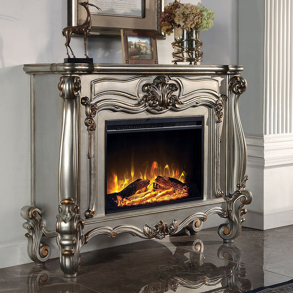 ACME Versailles Antique Platinum Finish Fireplace Model AC01314