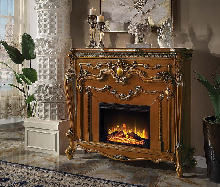 ACME Picardy Honey Oak Finish Fireplace Model AC01344 - MONAVILLA