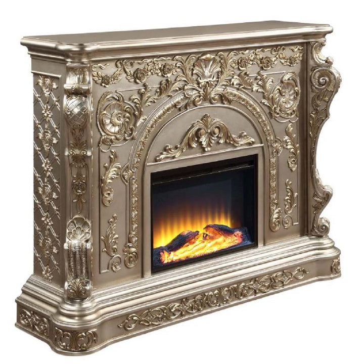 ACME Zabrina Antique Silver & Gold Finish Zabrina Fireplace Model AC01618 - MONAVILLA