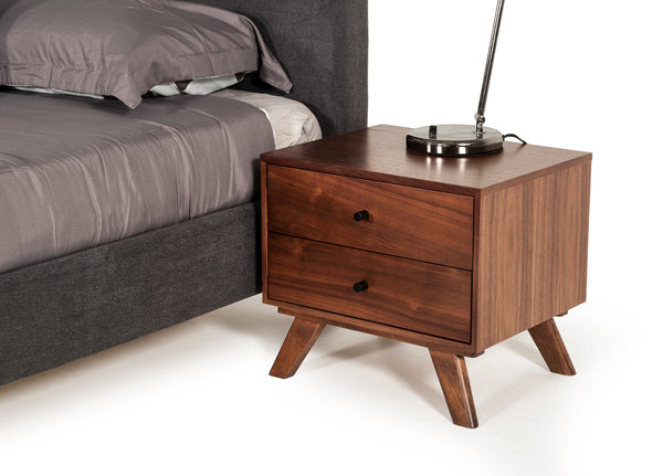 Modrest Addison Mid Century Modern Walnut Nightstand - MONAVILLA