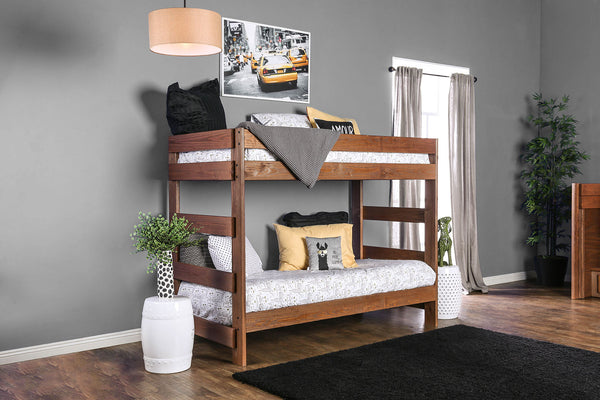 Furniture Of America Arlette Mahogany Rustic Twin Twin Bunk Bed With 2-Slat Kits (*Mattress Ready) Model AM-BK100-BED-SLAT - MONAVILLA