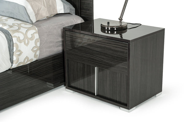 Modrest Ari Italian Modern Grey Nightstand - MONAVILLA