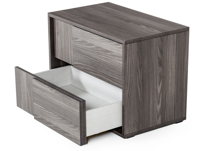 Nova Domus Asus Italian Modern Elm Grey Nightstand - MONAVILLA