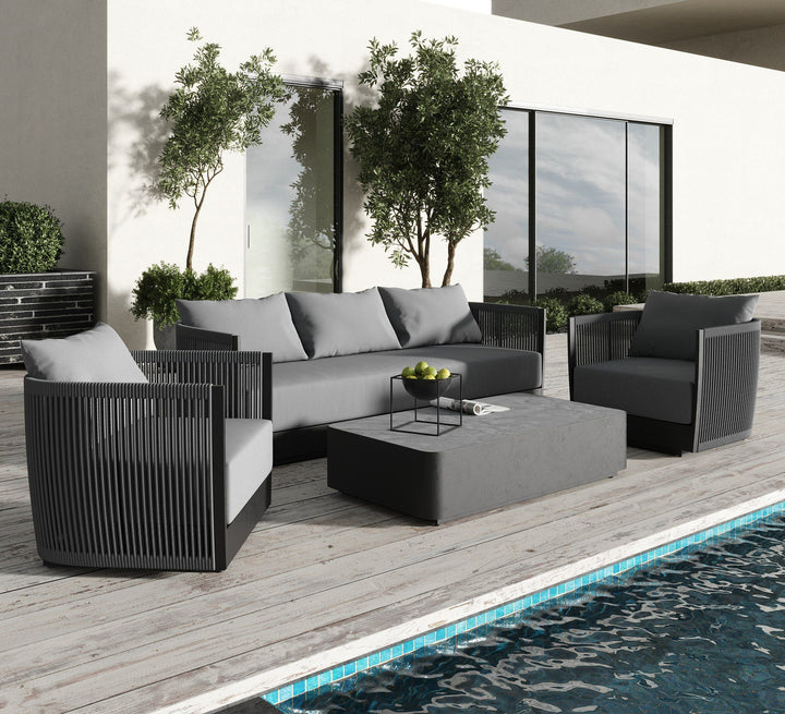 Renava Bali Outdoor Black and Grey Sofa Set - MONAVILLA