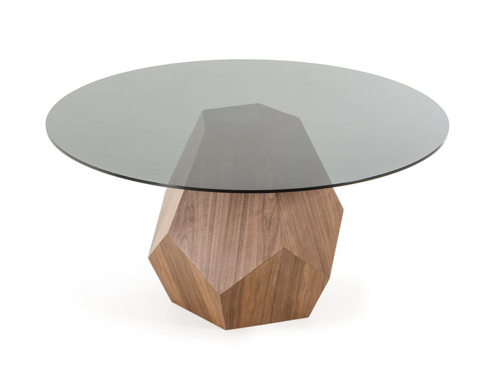 Modrest Rackham Modern Walnut Round Dining Table - MONAVILLA