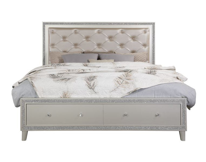 ACME Sliverfluff PU & Champagne Finish Bed Model BD00242 - MONAVILLA