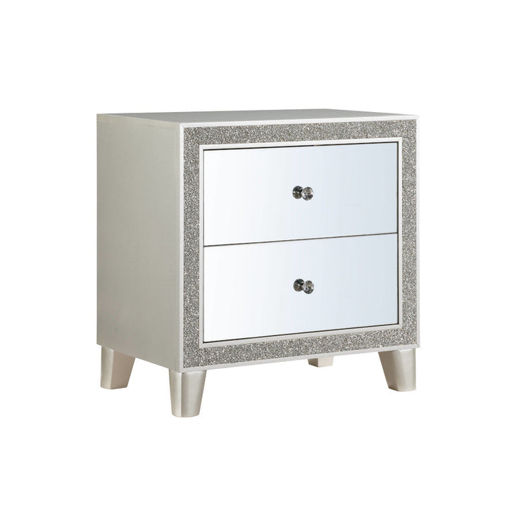 ACME Sliverfluff Mirrored & Champagne Finish Nightstand Model BD00243 - MONAVILLA