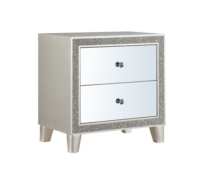 ACME Sliverfluff Mirrored & Champagne Finish Nightstand Model BD00243 - MONAVILLA