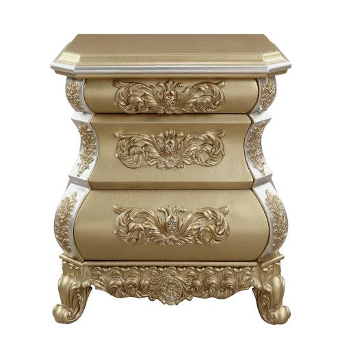 ACME Seville Gold Finish Nightstand Model BD00452 - MONAVILLA