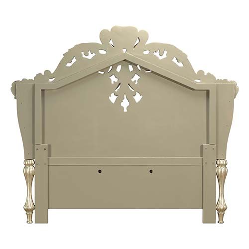 ACME Vatican PU Leather, Light Gold & Champagne Silver Finish Eastern King Bed Model BD00461EK - MONAVILLA