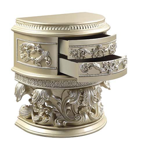 ACME Vatican Champagne Silver Finish Nightstand Model BD00462 - MONAVILLA