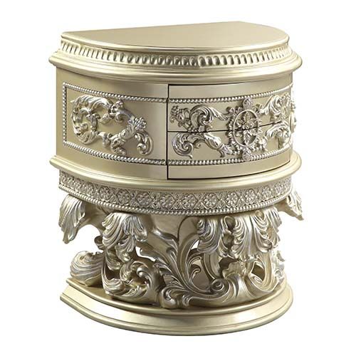 ACME Vatican Champagne Silver Finish Nightstand Model BD00462 - MONAVILLA