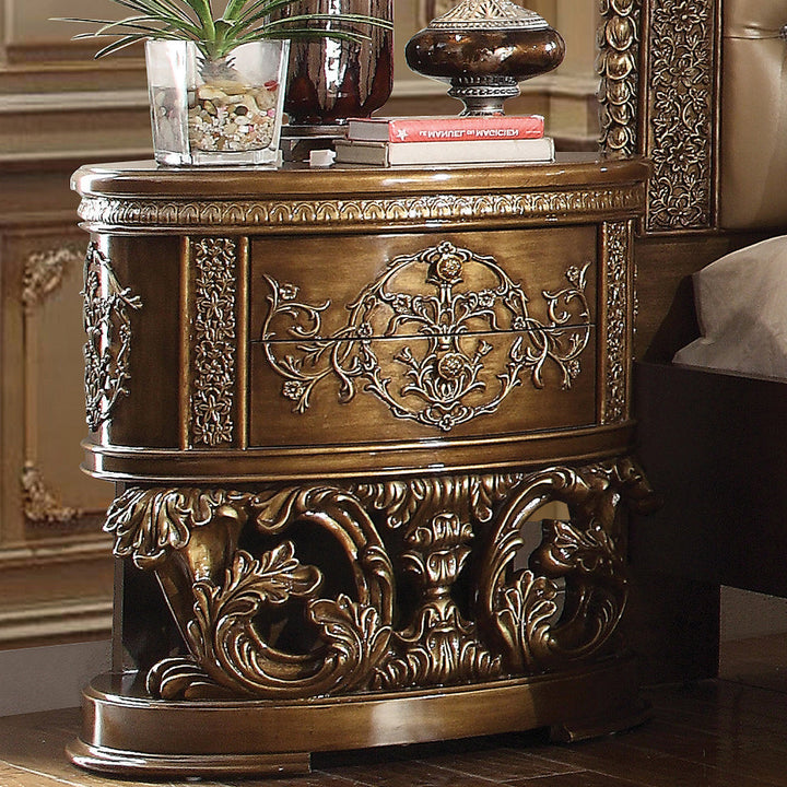 ACME Constantine Brown & Gold Finish Nightstand Model BD00472 - MONAVILLA