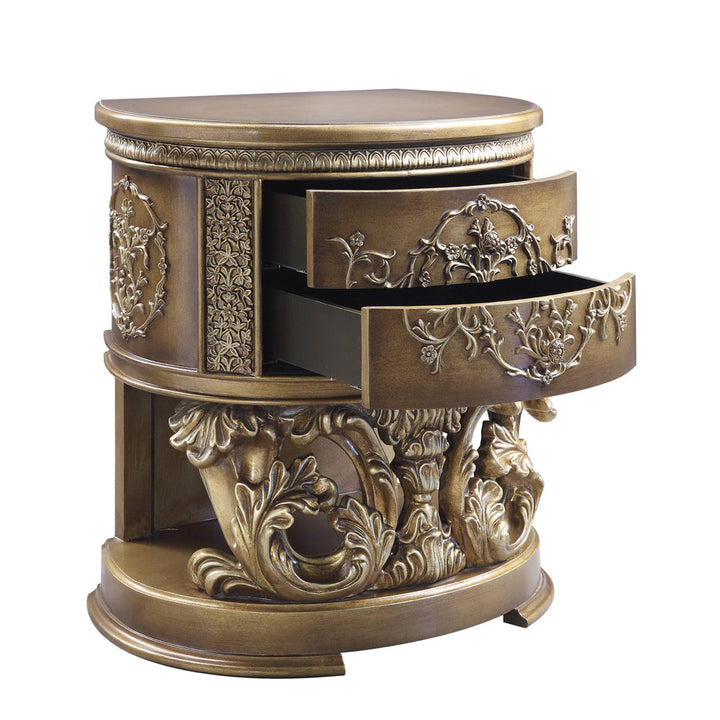 ACME Constantine Brown & Gold Finish Nightstand Model BD00472 - MONAVILLA