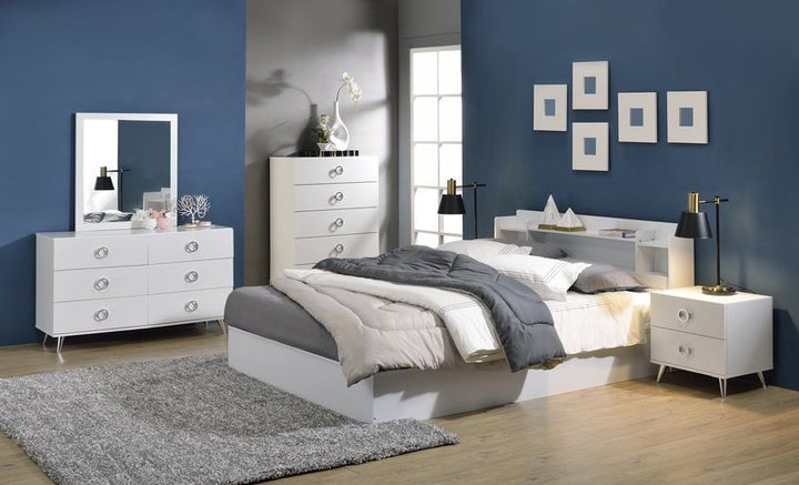 ACME Perse White Finish Bed Model BD00548 - MONAVILLA