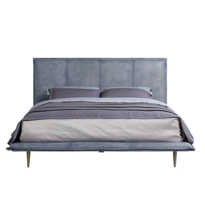 ACME Metis Gray Top Grain Leather Bed Model BD00559 - MONAVILLA