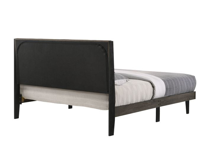 ACME Valdemar Brown Fabric & Weatheted Gray Finish Queen Bed Model BD00571Q - MONAVILLA