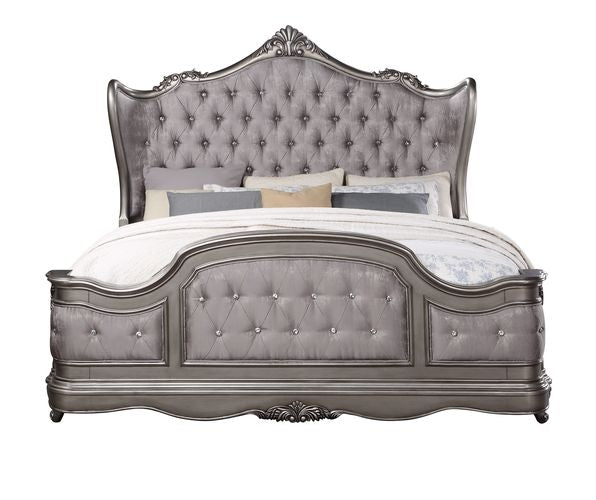 ACME Ausonia Antique Platinum Finish Bed Model BD00603 - MONAVILLA